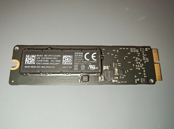 Apple純正SSD SM0512G mac mini MacBook air A1466等 SAMSUNG MZ-JPV512S/0A4 512GB 中古動作品 PCIe