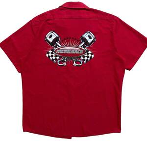 ニッケルバック NICKELBACK USA製 RED KAP レッド キャップ ワークシャツ 半袖 XL-SS レッド