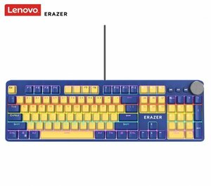 新品 レノボ Lenovo ERAZER メカニカル ゲーミングキーボード 青軸 104キー フルサイズ 2色キー RGB バックライト 6000万回 耐久