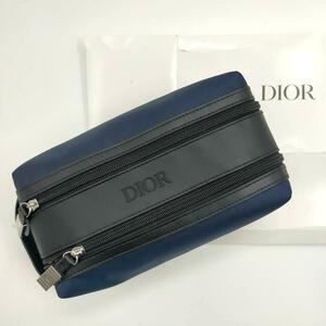 [ новый товар не использовался ]DIOR Dior ручная сумочка мужской сумка клатч ручная сумочка двойной застежка-молния темно-синий темно-синий × черный чёрный 