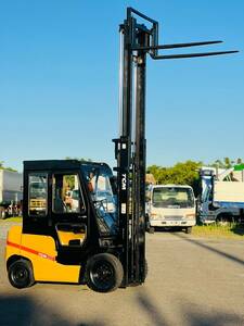 SALE★宮城発★映像Yes★TCMforkliftFD25T3,キャビンincluded,ディーゼル,AT,最大揚高4m★150万Must Sell