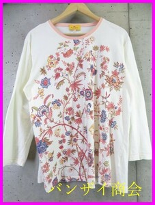 【送料300円可】3060b12◆良品です◆日本製◆ETRO エトロ 花柄デザイン 長袖Tシャツ L/カットソー/ロンT/ブラウス/ジャケット/ワンピース