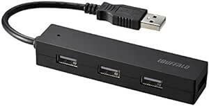 バッファロー BUFFALO USB ハブ USB2.0 バスパワー 4ポート ブラック BSH4U25BK【Windows/Ma