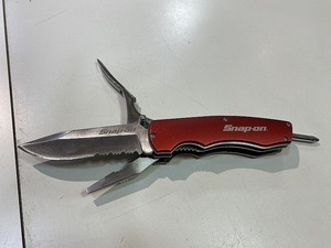 スナップオン snap-on マルチツール ナイフ アウトドア キャンプ レッド、シルバー系