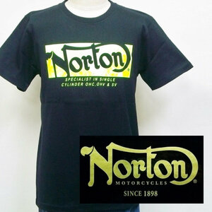 ノートン Norton ネオンロゴ半袖Tシャツ 182N1022 ブラック L アメカジ バイカー ロッカーズ 