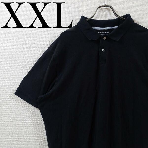 【美品】Saelebred 半袖ポロシャツ XXL ブラック アメリカ輸入古着