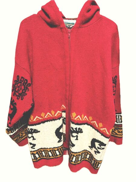 90’s フランス製 “Kokopelli” ジップアップ ジャガード パーカー