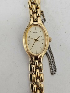 ◇SEIKO セイコー 1F21-5A00 クォーツ ゴールド ブレスレット レディース 腕時計（KU5-21）