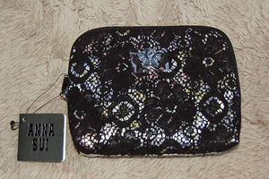 [ new goods * unused ]ANNA SUI* Anna Sui butterfly attaching tissue case + pouch black 