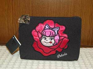 [ new goods ]ANNA SUI* Anna Sui ×pekolapekola Chan. rose pouch red Fujiya 