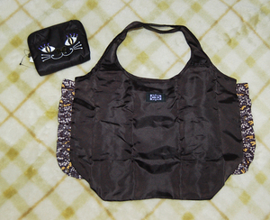 [ new goods ]ANNA SUI* Anna Sui floral print frill . attaching eko-bag cat. case attaching black 