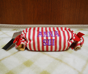 [ new goods ]ANNA SUI* Anna Sui candy type pouch stripe red 