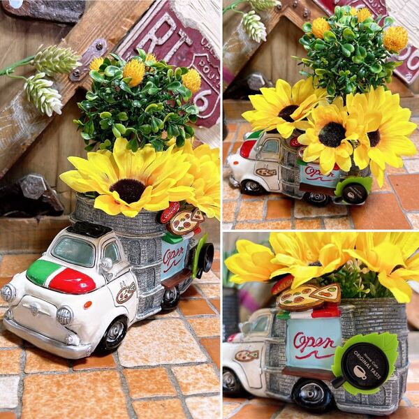 イタリアン フィアット ナポリ PIZZA ケータリングカー type.10 フラワーアレンジメント キッチンカー インテリア装飾小物 #店舗什器