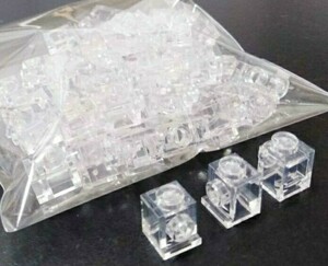 100個　1×1　ヘッドライト　透明　LEGO　レゴ　未組み立て　未使用　パーツ　部品　大量