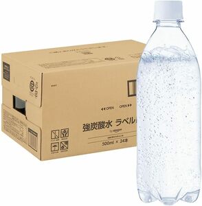 炭酸水 ラベルレス 500ml × 24本 富士山の強炭酸水