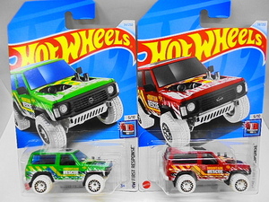 Hotwheels ニッサン パトロール カスタム ホットウィール ミニカー 2台セット 赤　緑