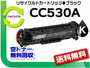 【5本セット】 CP2025n/CP2025dn対応 リサイクルトナー CC530A ブラック プリント カートリッジ 再生品