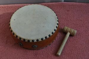 # traditional Japanese musical instrument # futoshi hand drum / flat futoshi hand drum #USED goods #