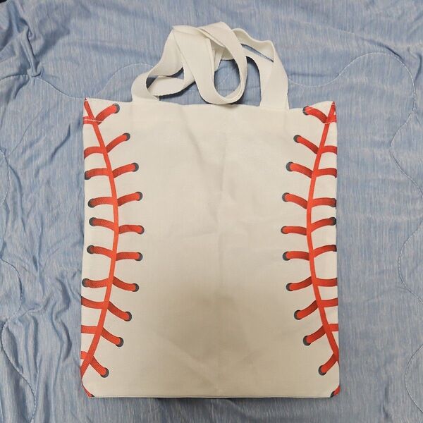 野球ボール柄 トートバッグ ベースボール baseball サイズ約:35cm×30cm マチなし エコバッグ 肩掛け