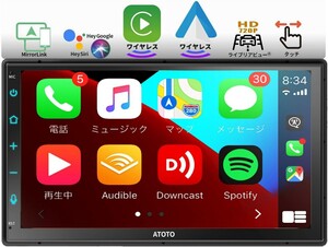  F7 WE 7インチタッチパネルオーディオ一体型ナビ、2DINカーステレオ、カーナビ と ワイヤレスCarPlay、Android Auto ワイヤレス、