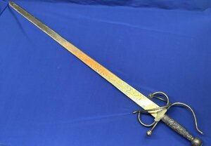 スペイン製　西洋剣　サーベル　刀剣　ソード　模造刀 詳細不明 全長約100cm 装飾　アンティーク　骨董　現状品