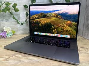 【動作OK♪】MacBook Pro 2018[Core i7 8850H 2.6GHz/RAM:16GB/SSD:512GB/15.4インチ/タッチバー]Sonoma シルバー 動作品