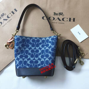 *COACH bag * Coach CT132 Denim handbag tote bag shoulder bag handbag bag bucket type bag outlet new goods 