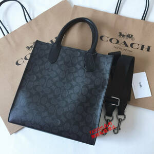 ★COACHバッグ★コーチ CC096 チャコール×ブラック ハンドバッグ ショルダーバッグ クロスボディー 2WAYバッグ アウトレット品 新品