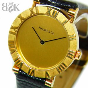  Tiffany Atlas NOD286.753 pure gold 18K men's quartz yellow gold guarantee accessory operation goods wristwatch TIFFANY&CO *