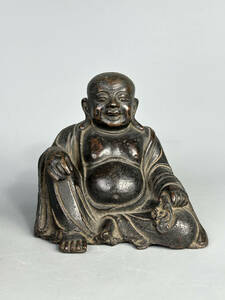 仏教美術　中国明代　明朝　古銅製　仏像　弥勒菩薩　佛像　唐物　古物保証　Z0601SAE0