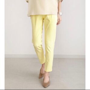 Bou Jeloud ブージュルード HAKIYASEストレッチパンツ 履き痩せパンツ イエロー