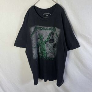 METALLICA короткий рукав принт футболка б/у одежда 2X размер черный частота футболка 