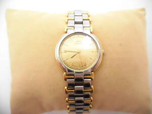 * Y132 SEIKO Seiko женские наручные часы CREDOR Credor 7371-0050 кварц циферблат Gold текущее состояние товар *