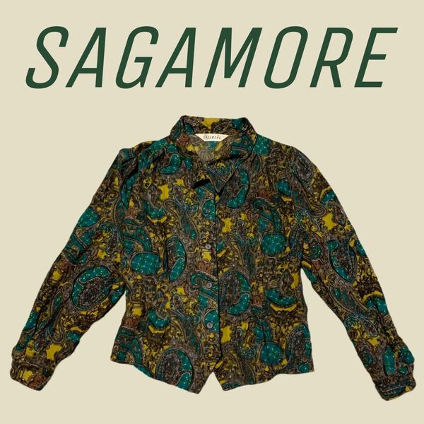 SAGAMORE ペイズリー柄 長袖ブラウス レトロ 総柄 長袖シャツ