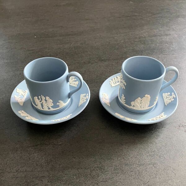 Wedgwoodジャスパー デミタスカップ＆ソーサー2客ペールブルー