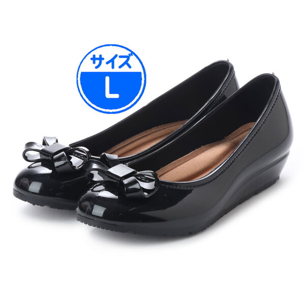 【新品 未使用】レインパンプス ブラック L 黒 18011