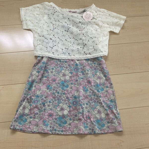 120センチ ワンピース 新品 花柄 マザウェイズ