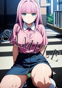 【初出品企画開催中！】AI イラスト 高画質 アニメ 2次元 ポスター イラスト 水着 ビキニ 美女 グラビア A4 巨乳 制服 おっぱい PSA00