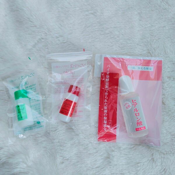 肌の保湿効果を高める セット（ソンバーユ　ヒノキの香り＆クチナシの香り試供品8ml、ハル薬店　ヒアルロン酸原液 20ml）