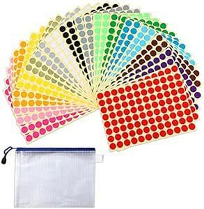 AUGSHYO color label round 3072 one-side entering circle seal 15mm 32 seat 16 color sticker file sack attaching office work for 