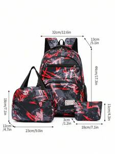 レディース バッグ セット レターパッチのデコレーション付き機能的なバックパック3個セット、女の子のための学校用バックパックセット