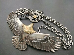 goro's[OLD large Eagle & small angle chain ] image all set gold metal attaching metisn wheel SV Eagle hook beautiful goods rare 