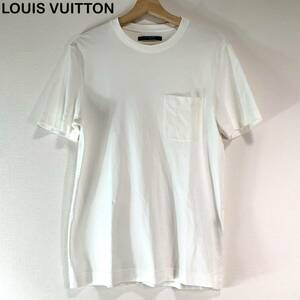 ☆極美品☆ LOUIS VUITTON ルイヴィトン　ポケット　ダミエ　ロゴ刺繍　半袖Tシャツ　ホワイト　Sサイズ