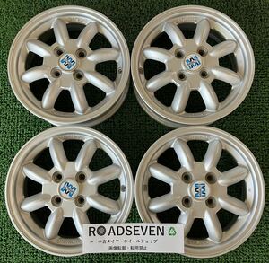 ★MINILITE ENGLAND MiniLight Daihatsu Genuine 14 Inch 14×4.5J +45 100 4H ハブ:約54mm 4本Set アルミWheels 中古 ★送料無料