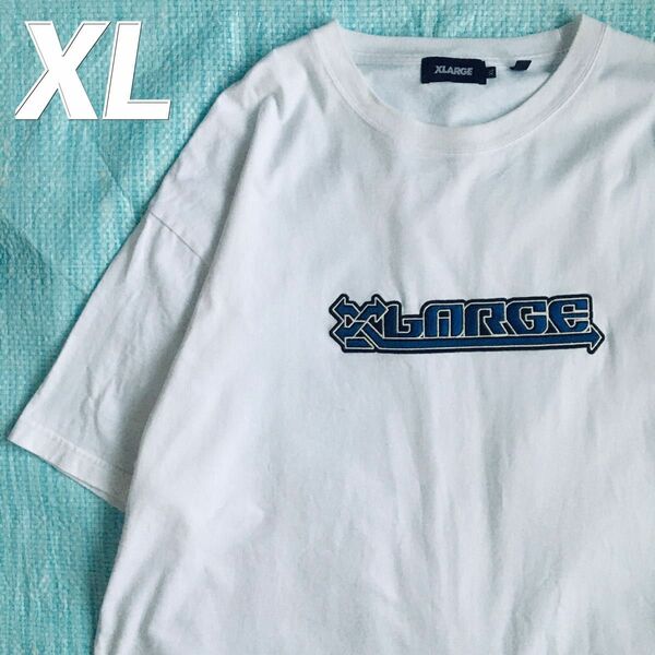 2022ss　X-LARGE　エクストララージ　Tシャツ　刺繍ロゴ　XL　ホワイト　白