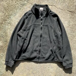 【L/XL】Columbia ジップアップ フリースジャケット グレー 無地■ビンテージ オールド レトロ アメリカ古着 コロンビア 90s