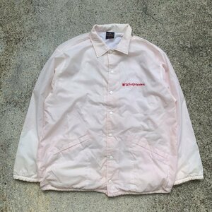 【XL/XXL】USA製 HILTON Walgreens ナイロン コーチジャケット 白■ビンテージ オールド レトロ アメリカ古着 80s