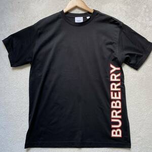 [ превосходный товар * немедленно . модель ] BURBERRY Burberry мужской короткий рукав футболка tops cut and sewn Raver большой Logo черный большой размер xs