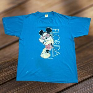 ★ USA製 70s 80s velvasheen Disney MICKEY シングルステッチ Tシャツ ディズニー ミッキー ヴィンテージ 70年代 80年代 ベルバシーン ★