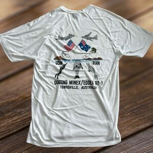 ★ 【 US ARMY 】 90s US NAVY AIRFORCE ラグラン Tシャツ ミリタリー 環境 動物 アニマル アート ヴィンテージ 90年代 ホワイト ★